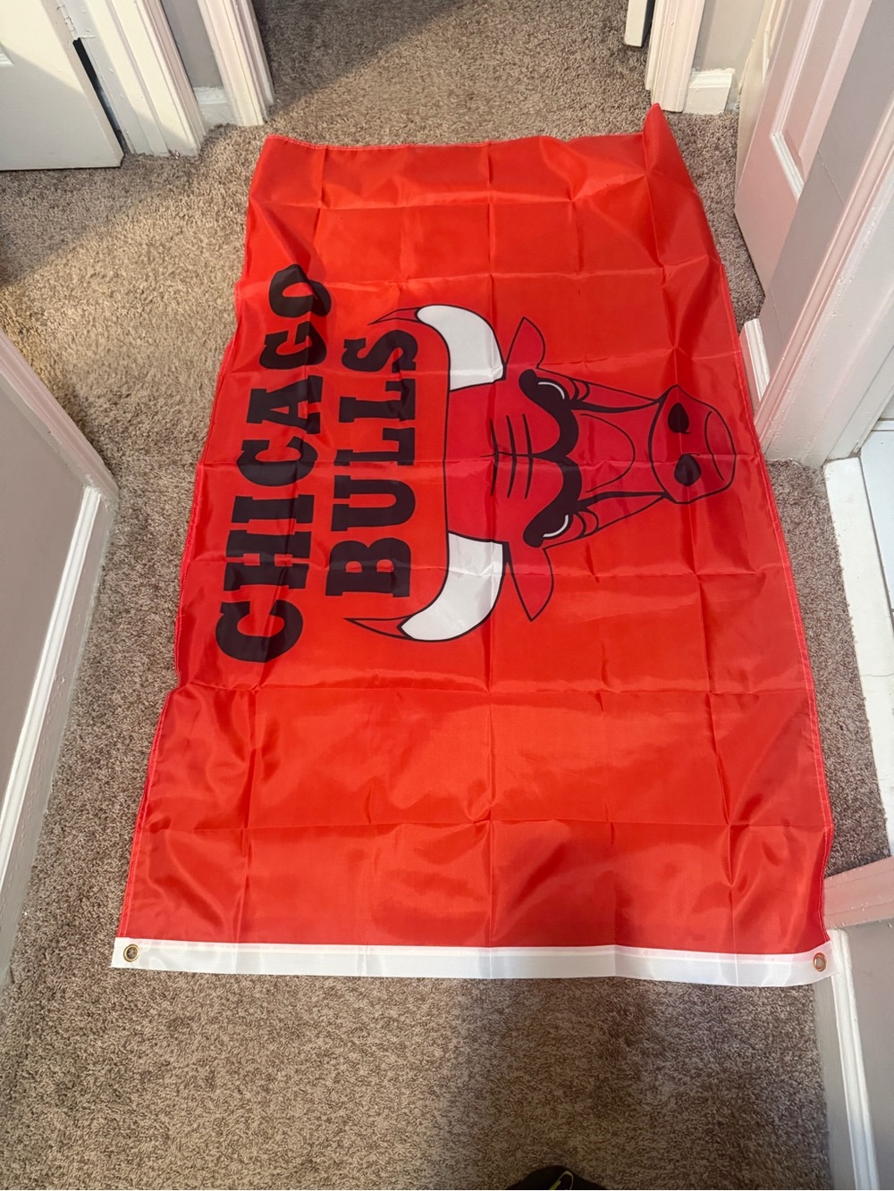 Chicago Bulls Red Fan Flag (banner)- Team Logo Wall Accent